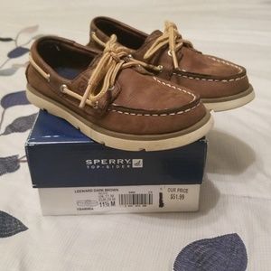 Boys Leeward Dark Brown Sperrys